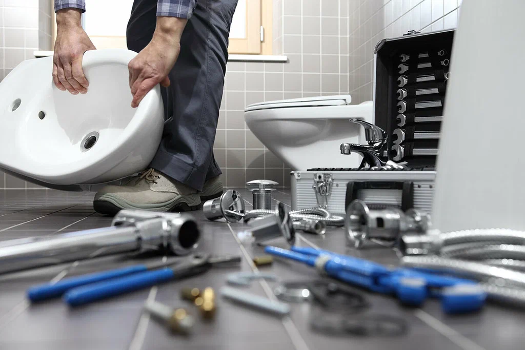 Plumbing tools prepared for a bathroom repair in Immokalee